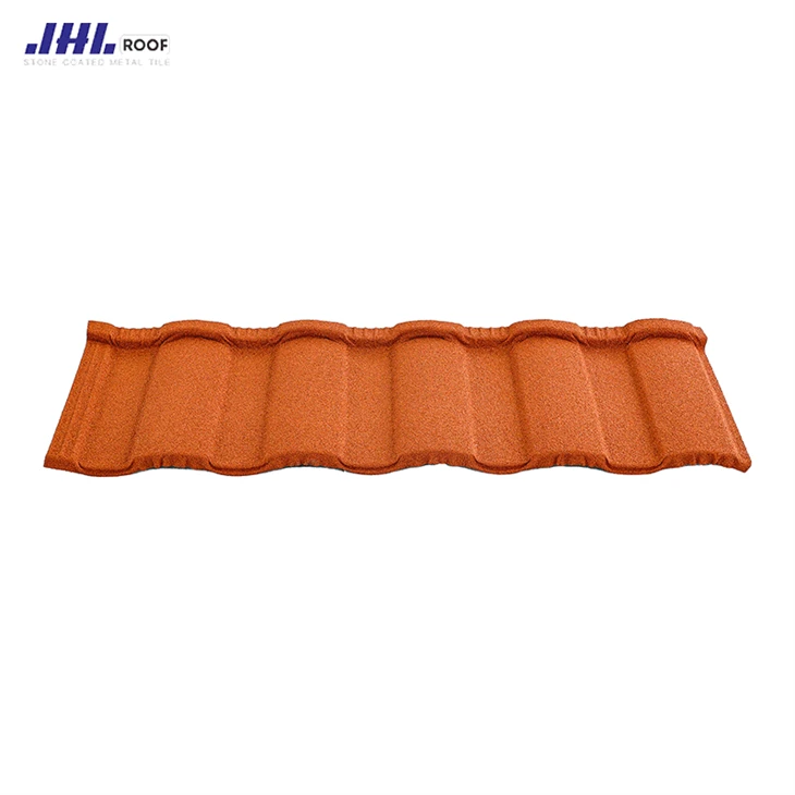 Orange Color Stone Coated Metal Roof Tiles